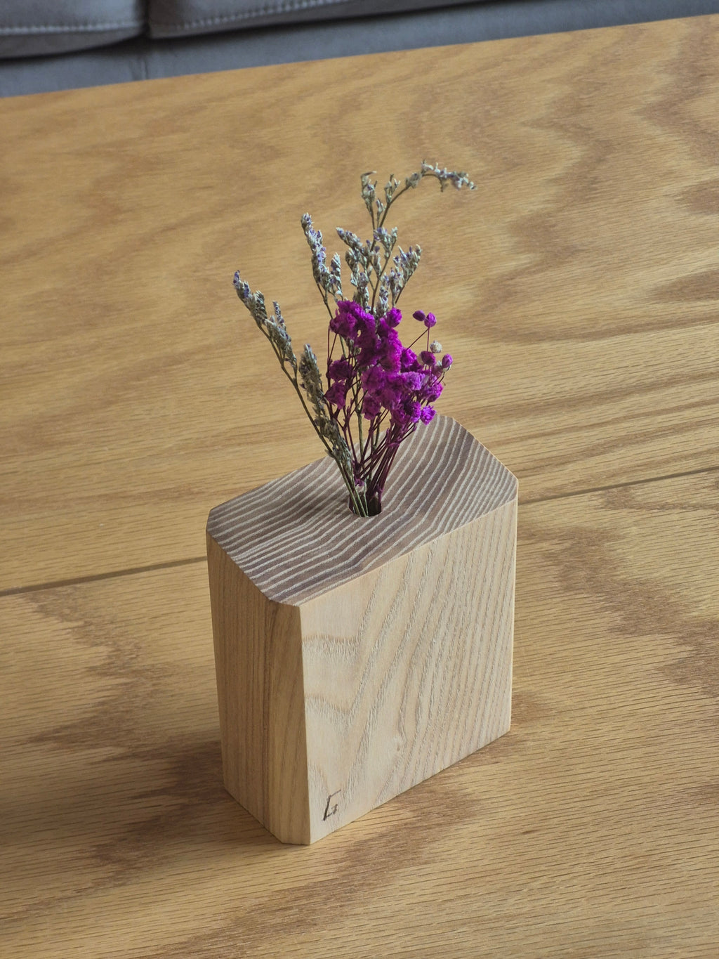 Single Fling Ash Angled Flower Vase